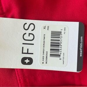 Figs Bright Red Women's Cargo Scrub Pants XL